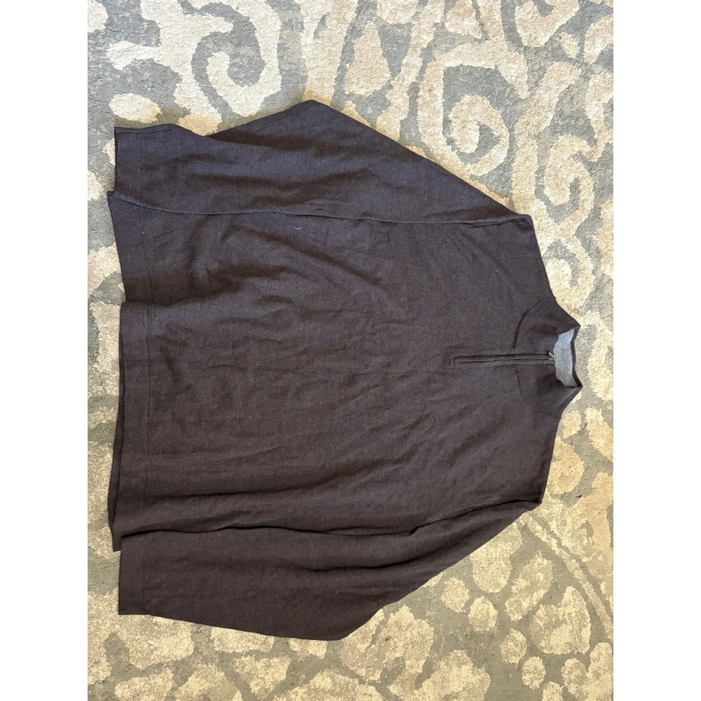 Davis & Squire Dark Blue Merino Wool 1/4 Zip Men's Sweater XXL Long Sleeve